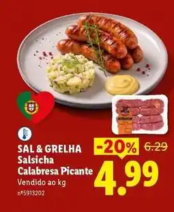 Lidl Sal & grelha salsicha calabresa picante promoção