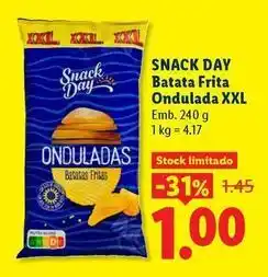 Lidl Xxl - snack day batata frita ondulada promoção
