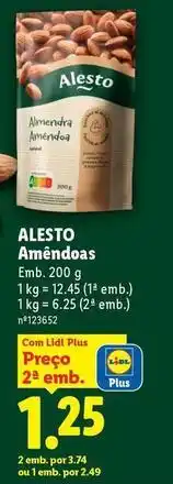 Lidl Alesto - almendras promoção