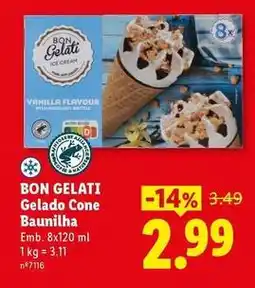 Lidl Nature - gelado cone baunilha promoção