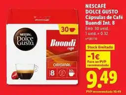 Lidl Nescafé - capsulas de cafe buond int. 8 promoção