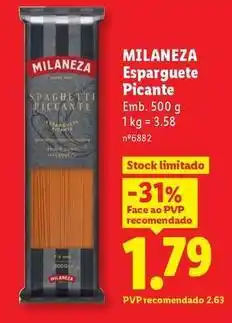 Lidl Milaneza - esparguete picante promoção