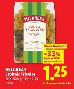 Lidl Milaneza - espirais tricolor promoção