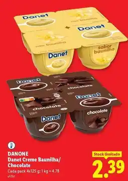 Lidl Danone - danet creme baunilha/ chocolate promoção