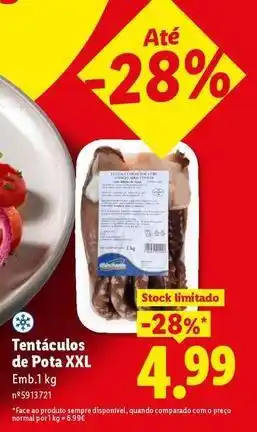 Lidl Xxl - tentaculos de pota xxl promoção