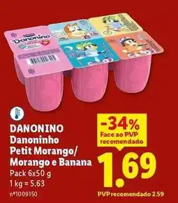 Lidl Danonino - petit morango/ morango e banana promoção