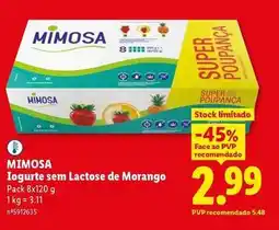 Lidl Mimosa - iogurte sem lactose de morango promoção