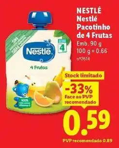 Lidl Nestlé - pacotinho de 4 frutas promoção