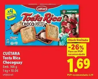 Lidl Cuétara - tosta rica chocoguay promoção