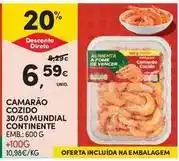 Continente Bom dia Continente - camarão cozido 30/50 mundial promoção