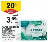 Continente Bom dia Continente - papel higiénico 3 folhas promoção