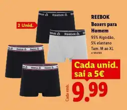 Lidl REEBOK Boxers para Homem promoção