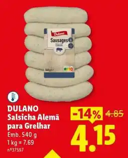 Lidl DULANO Salsicha Alemã para Grelhar promoção