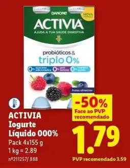 Lidl ACTIVIA Iogurte Líquido 000% promoção