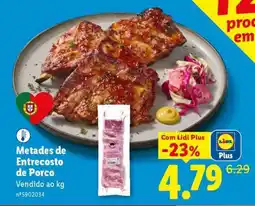 Lidl Metades de Entrecosto de Porco promoção