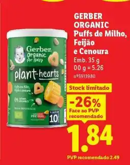 Lidl GERBER ORGANIC Puffs de Milho, Feijão e Cenoura promoção