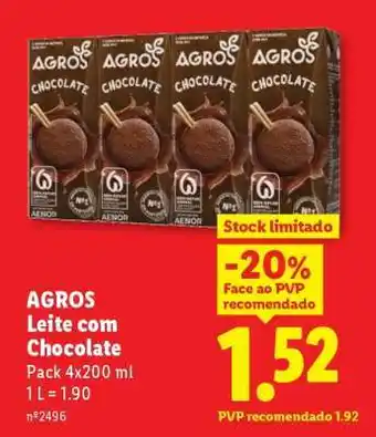 Lidl Agros Leite com Chocolate promoção