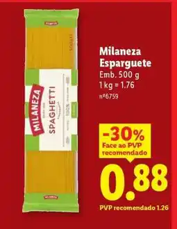 Lidl Milanesa Esparguete promoção