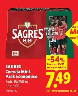 Lidl Sagres Cerveja Mini Pack Económico promoção
