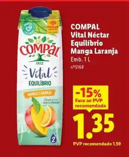 Lidl Compal Vital Néctar Equilíbrio Manga Laranja promoção