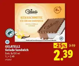 Lidl GELATELLI Gelado Sandwich promoção