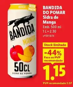 Lidl BANDIDA DO POMAR Sidra de Manga promoção