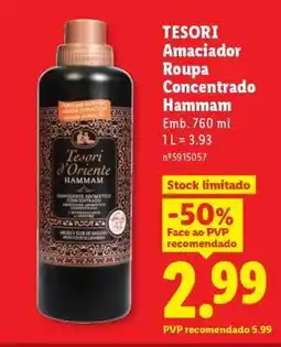 Lidl TESORI Amaciador Roupa Concentrado Hammam promoção