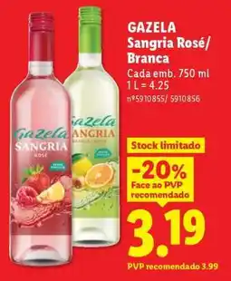 Lidl Gazela Sangria Rosé/Branca promoção