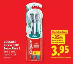Lidl COLGATE Escova 360º Suave Pack 2 promoção