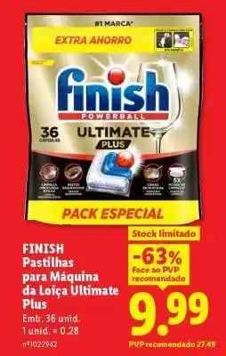 Lidl FINISH Pastilhas para Máquina da Loiça Ultimate Plus promoção