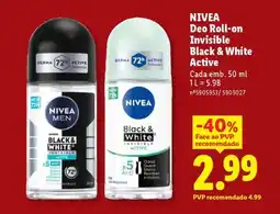 Lidl NIVEA Deo Roll-on Invisible Black & White Active promoção
