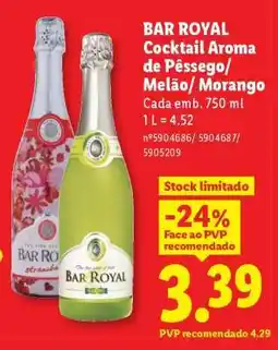 Lidl BAR ROYAL Cocktail Aroma de Pêssego/ Melão/ Morango promoção