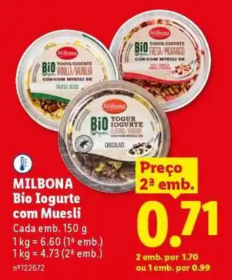Lidl Milbona Bio Iogurte com Muesli promoção