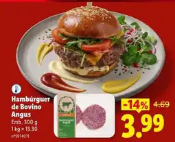 Lidl Hambúrguer de Bovino Angus promoção