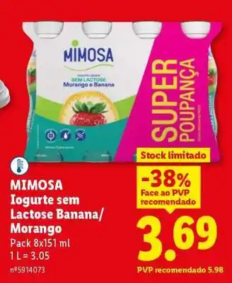 MIMOSA Iogurte sem Lactose Banana/Morango