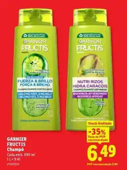 Lidl Garnier Fructis Champô promoção