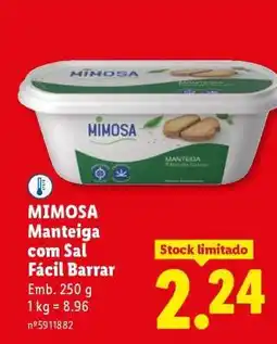 Lidl MIMOSA Manteiga com Sal Fácil Barrar promoção