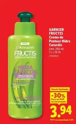 Lidl Garnier Fructis Creme de Pentear Hidra Caracóis promoção