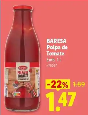 Lidl Baresa Polpa de Tomate promoção