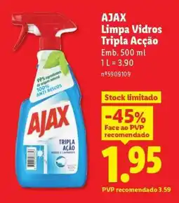 Lidl AJAX Limpa Vidros Tripla Acção promoção