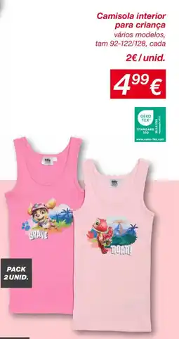 kik Camisola interior para criança promoção
