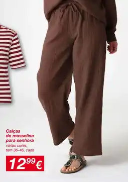 kik Calças de musselina para senhora promoção
