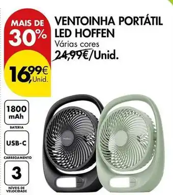 Pingo Doce Hoffen - ventoinha portátil led hoffen promoção