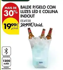 Pingo Doce com - balde p/gelo com luzes led e coluna promoção