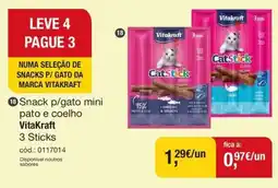 Tibi - Pets for Life Snack p/gato mini pato e coelho Vitakraft 3 Sticks promoção