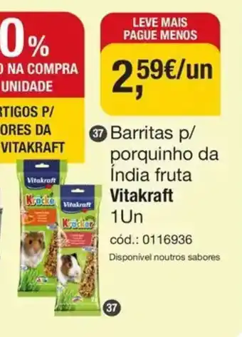 Barritas p/ porquinho da Índia fruta Vitakraft