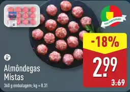 ALDI Almôndegas Mistas promoção