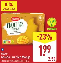 ALDI MUCCI Gelado Fruit Ice Manga promoção