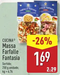 ALDI CUCINA Massa Farfalle Fantasia promoção