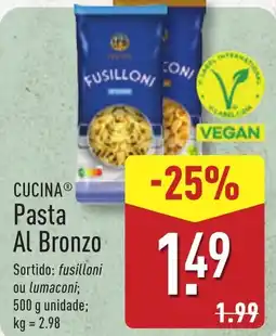 ALDI CUCINA Pasta Al Bronzo promoção